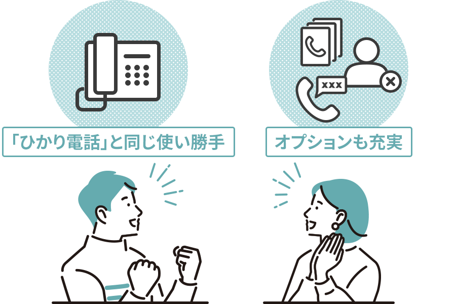 ひかり電話と同じ使い勝手&オプションも充実